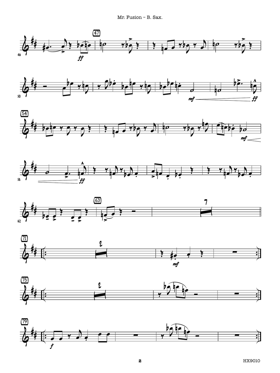 Mr. Fusion: E-flat Baritone Saxophone Baritone Saxophone scores gallery preview page 2
