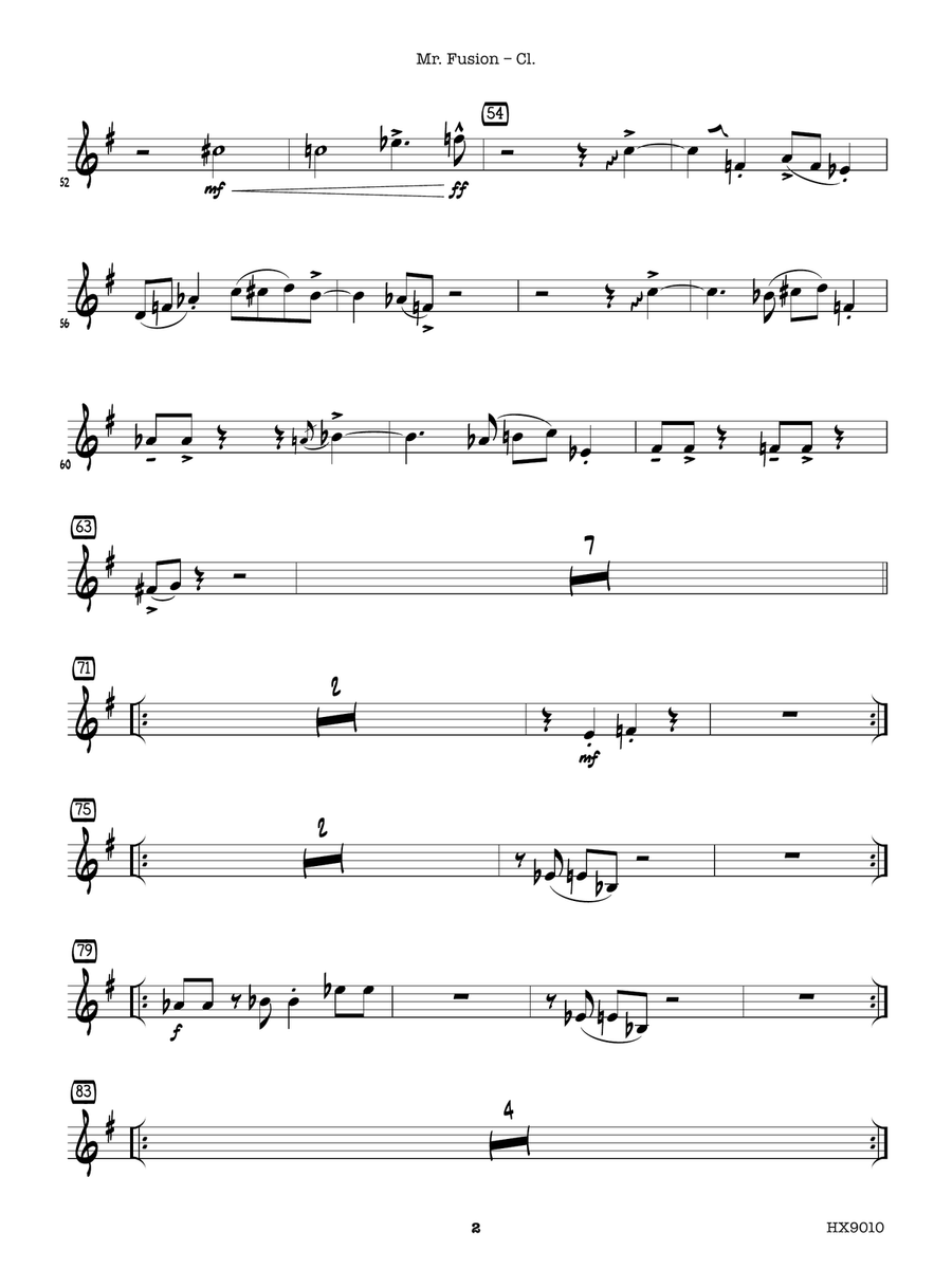 Mr. Fusion: B-flat Clarinet B-Flat Clarinet scores gallery preview page 2