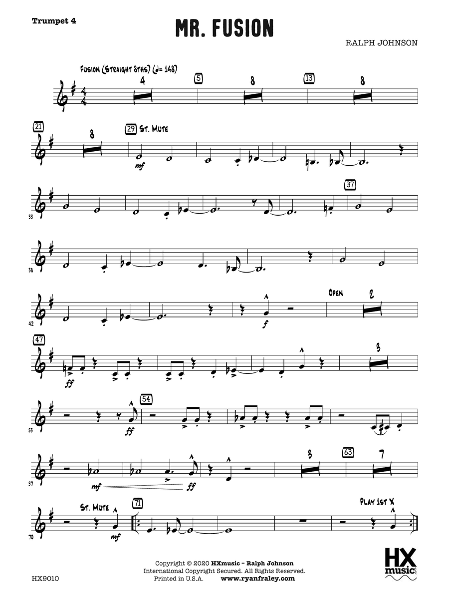 Mr. Fusion: B-flat Trumpet 4 B-Flat Trumpet scores gallery preview page 1