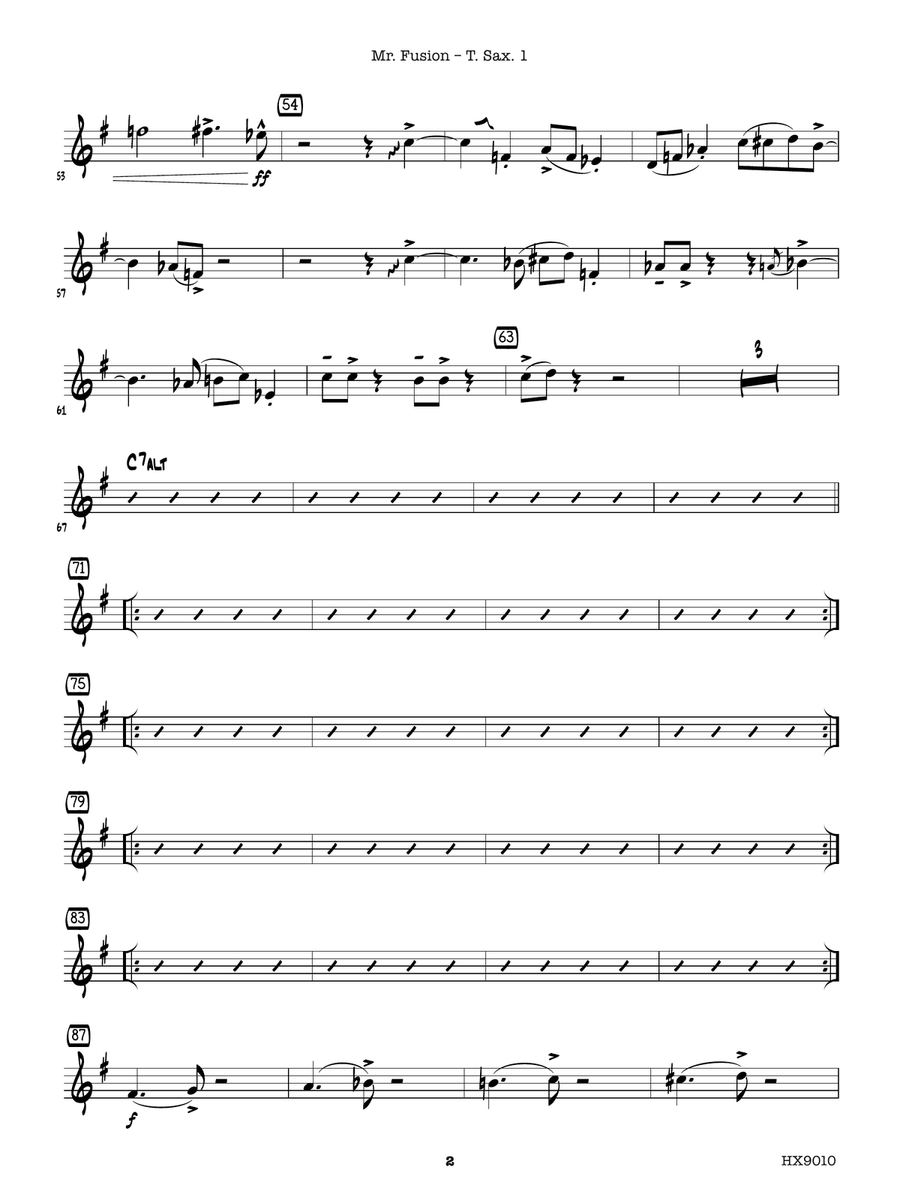 Mr. Fusion: B-flat Tenor Saxophone 1 Tenor Saxophone scores gallery preview page 2