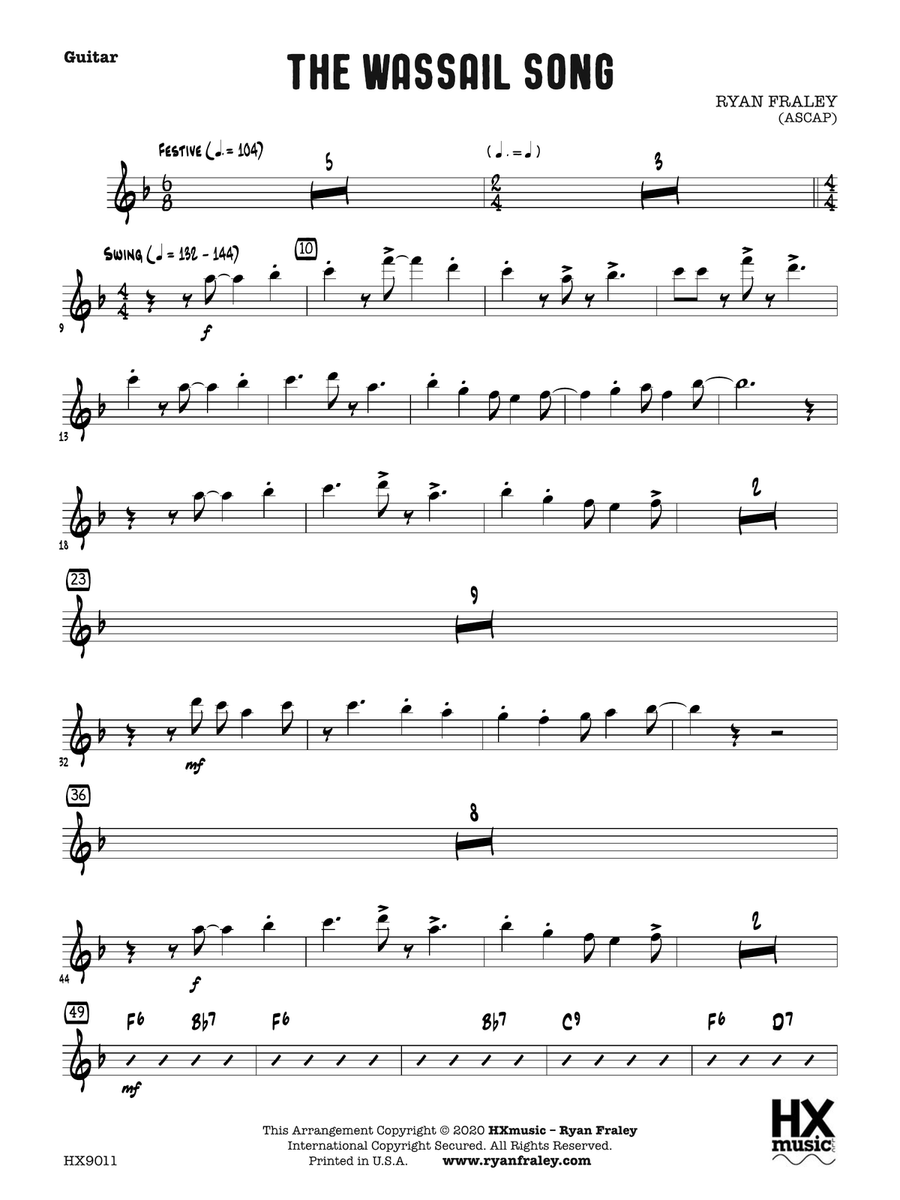 The Wassail Song: Guitar The Wassail Song: Guitar Electric Guitar scores gallery preview page 1