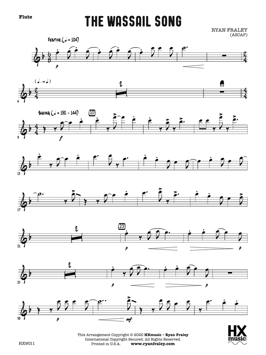 The Wassail Song: Flute The Wassail Song: Flute Flute scores gallery preview page 1