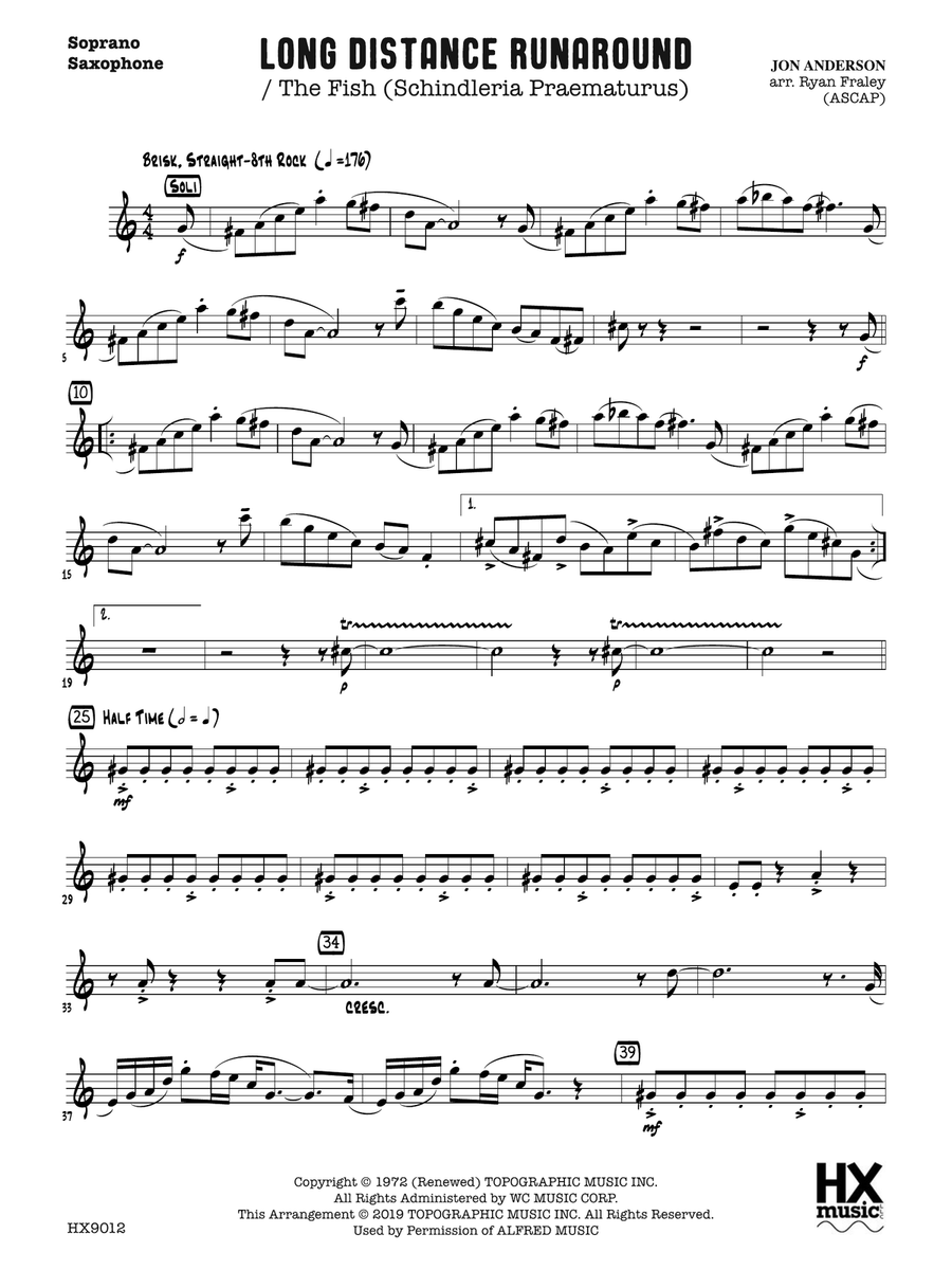Long Distance Runaround: B-flat Soprano Saxophone Soprano Saxophone scores gallery preview page 1