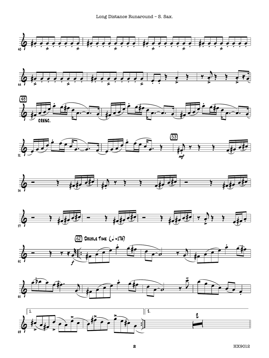 Long Distance Runaround: B-flat Soprano Saxophone Soprano Saxophone scores gallery preview page 2