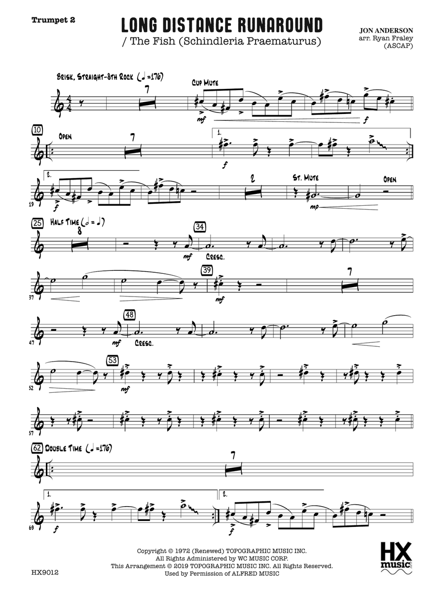 Long Distance Runaround: B-flat Trumpet 2 B-Flat Trumpet scores gallery preview page 1