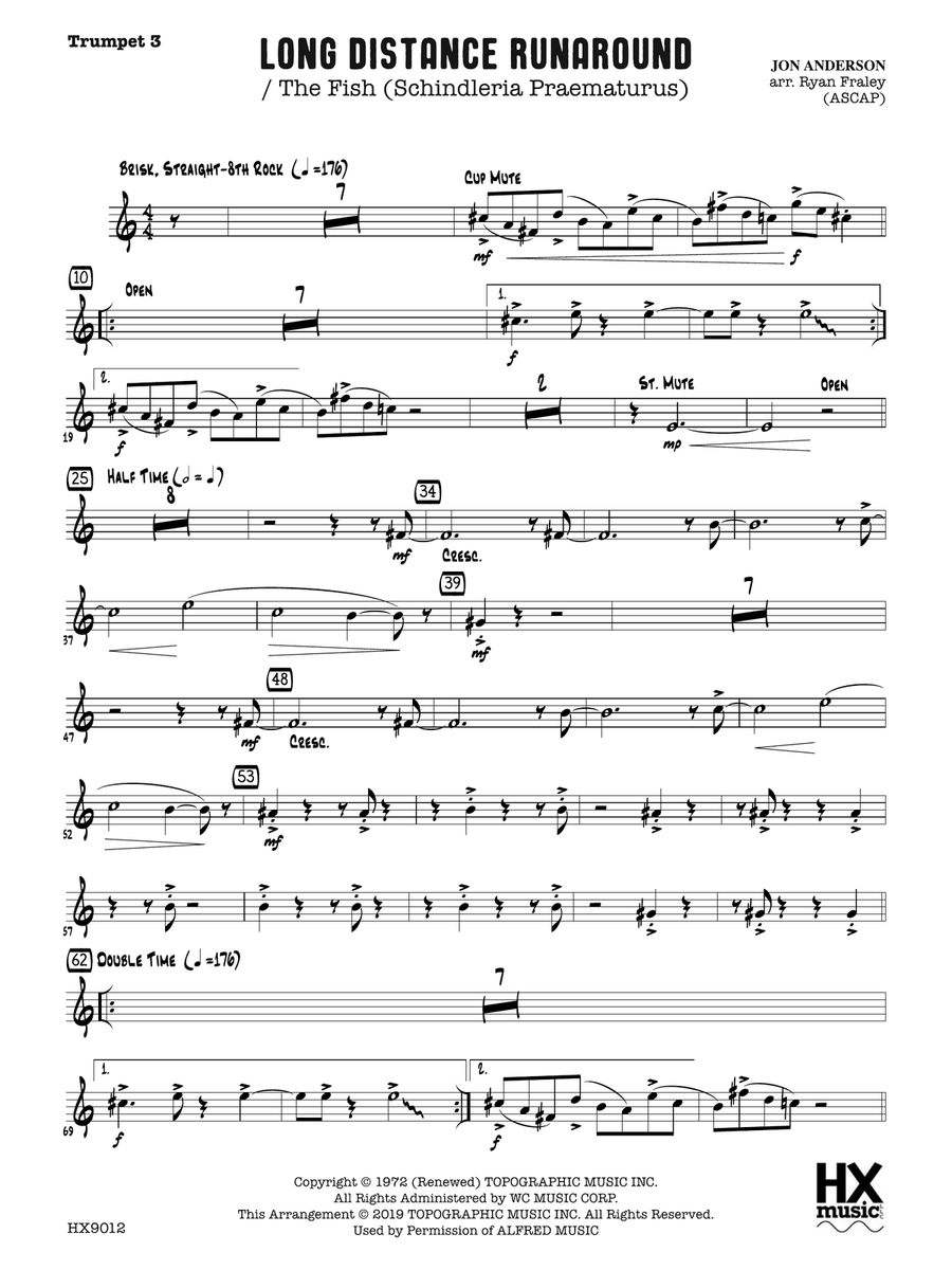 Long Distance Runaround: B-flat Trumpet 3 B-Flat Trumpet scores gallery preview page 1