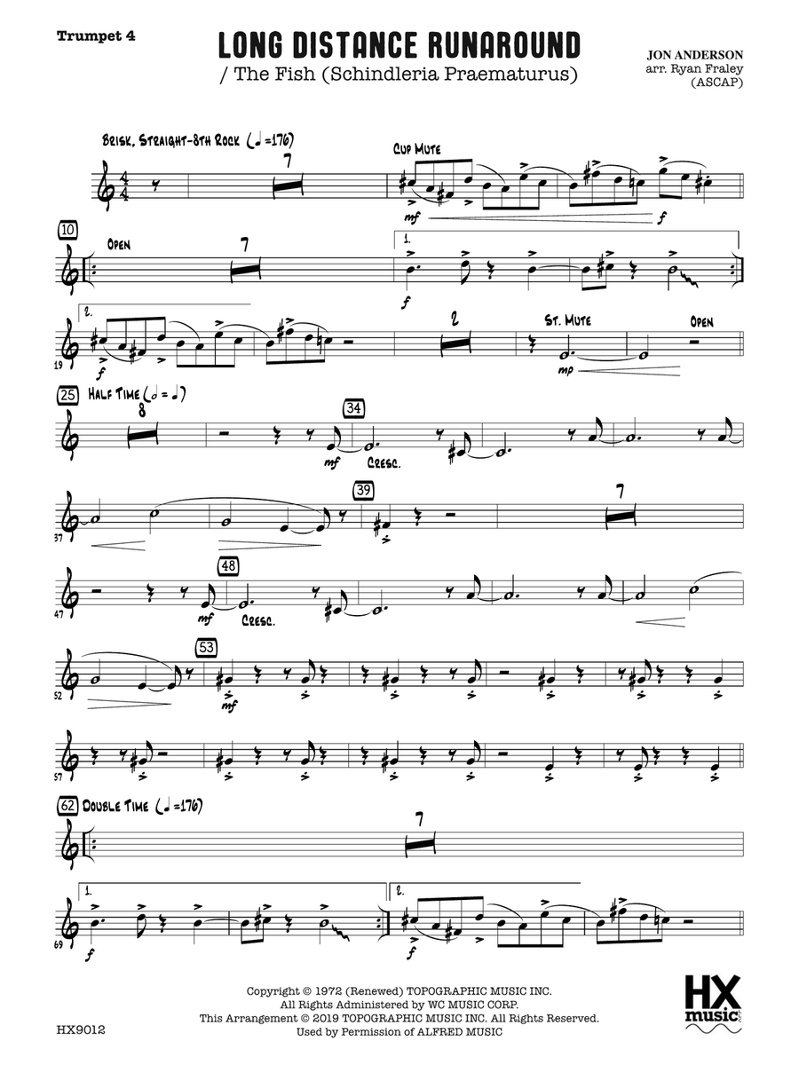 Long Distance Runaround: B-flat Trumpet 4 B-Flat Trumpet scores gallery preview page 1