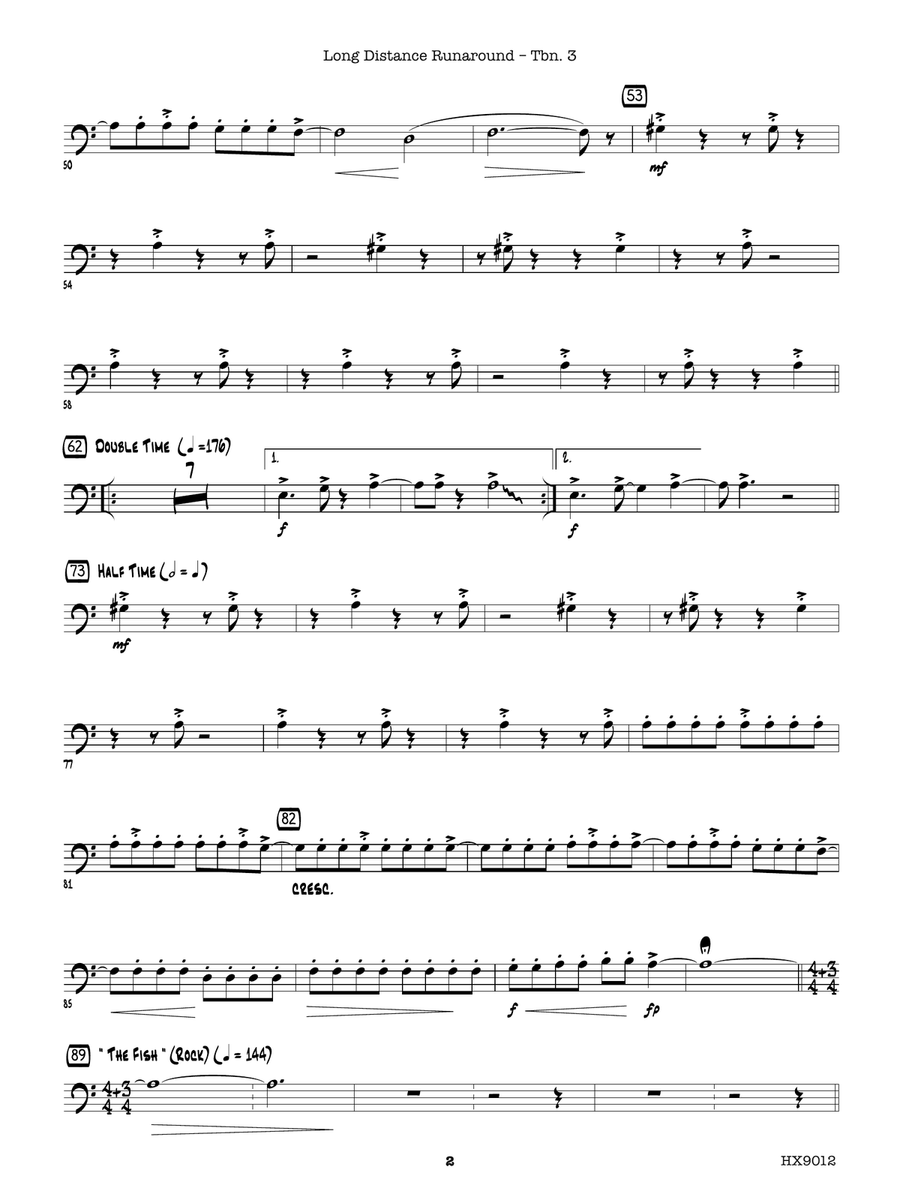 Long Distance Runaround: Trombone 3 Trombone scores gallery preview page 2
