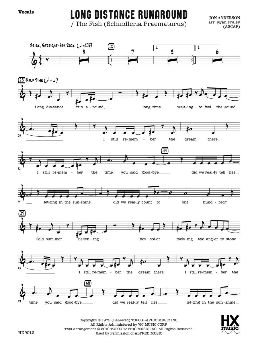 Long Distance Runaround: Vocals Voice scores gallery preview page 1