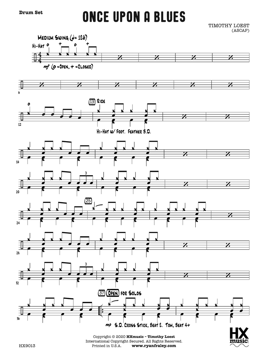 Once Upon a Blues: Drum Set Drum Set scores gallery preview page 1