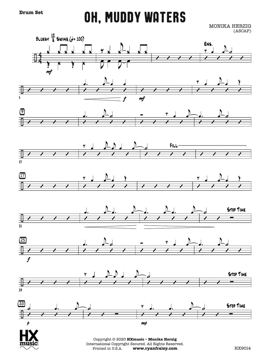 Oh, Muddy Waters: Drum Set Drum Set scores gallery preview page 1