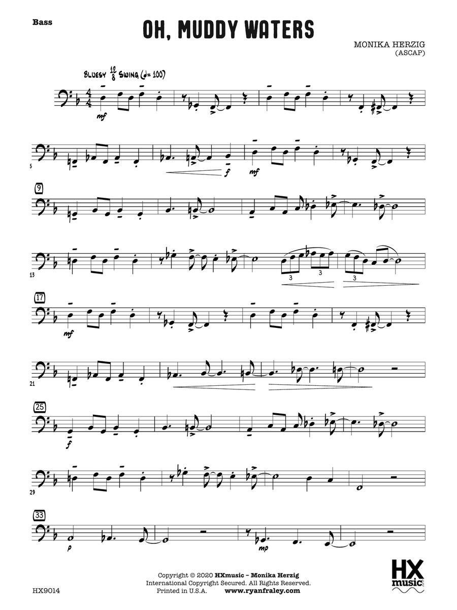 Oh, Muddy Waters: Bass Oh, Muddy Waters: Bass Part scores gallery preview page 1