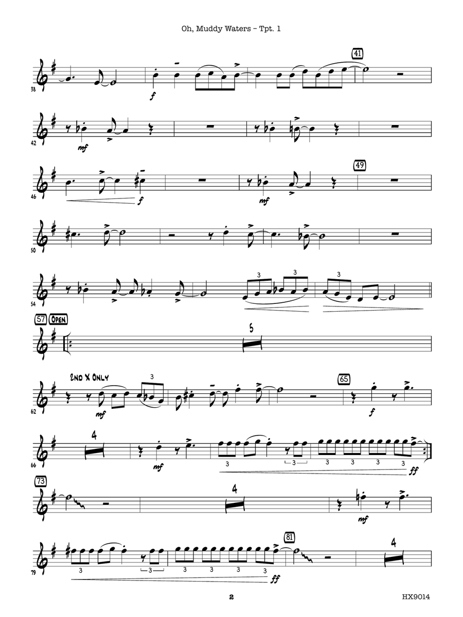 Oh, Muddy Waters: B-flat Trumpet 1 B-Flat Trumpet scores gallery preview page 2