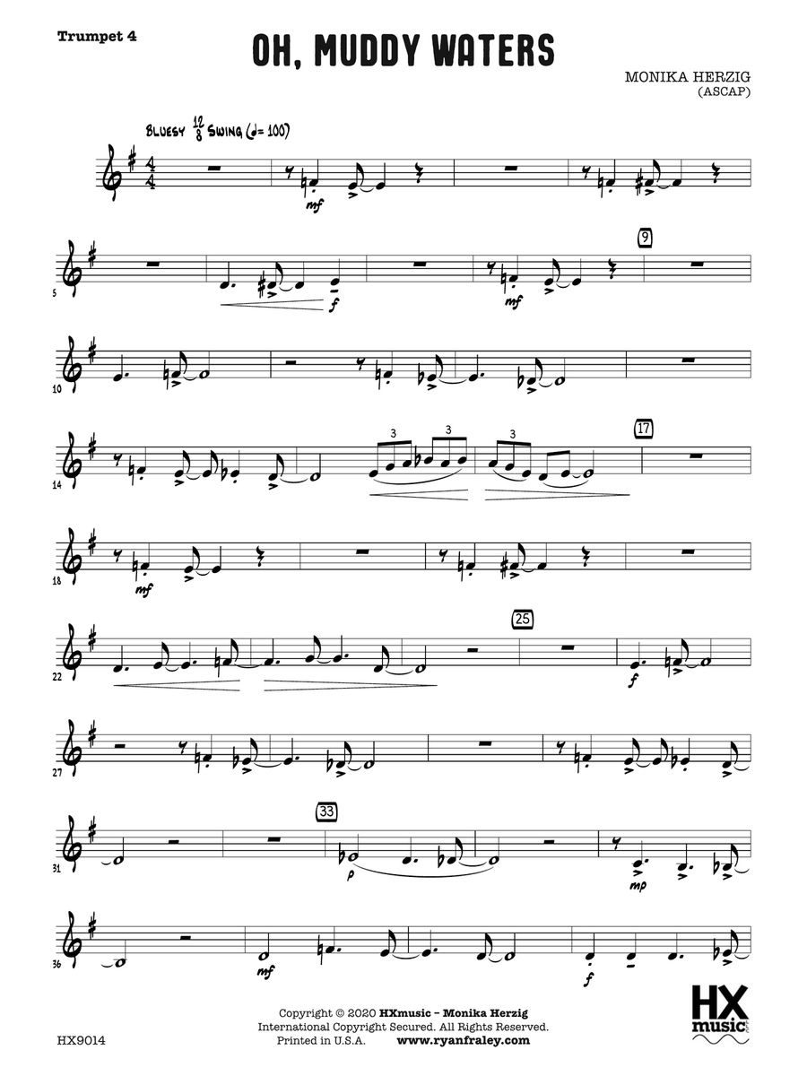 Oh, Muddy Waters: B-flat Trumpet 4 B-Flat Trumpet scores gallery preview page 1