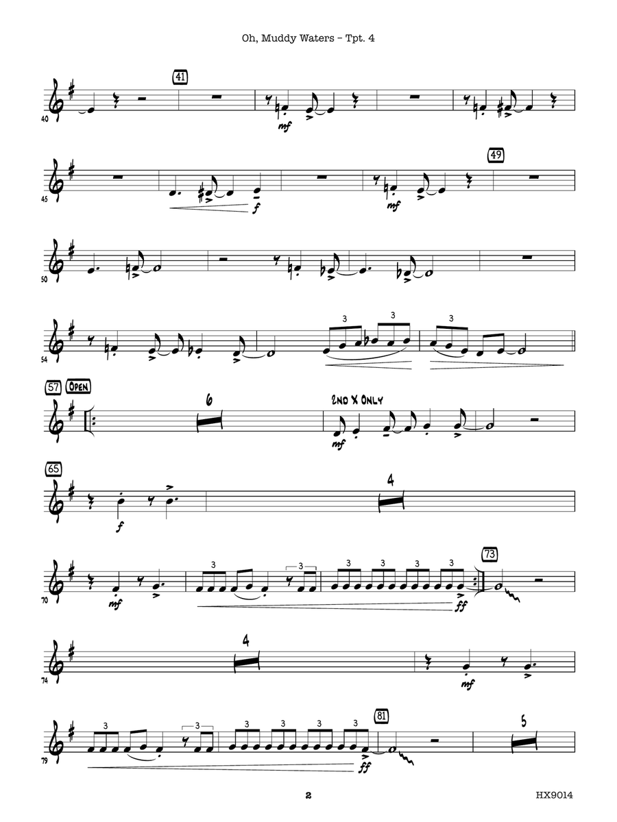 Oh, Muddy Waters: B-flat Trumpet 4 B-Flat Trumpet scores gallery preview page 2