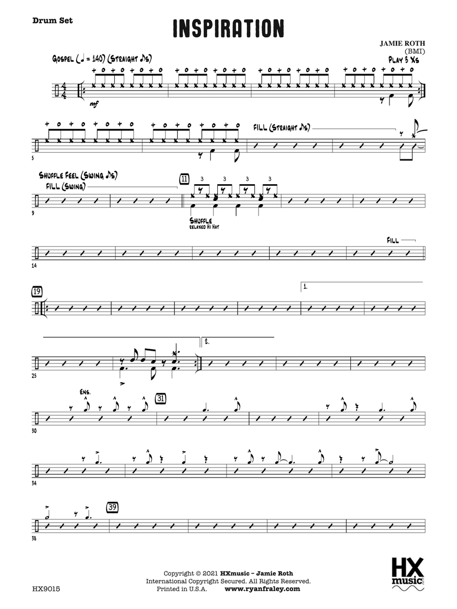 Inspiration: Drum Set Inspiration: Drum Set Drum Set scores gallery preview page 1