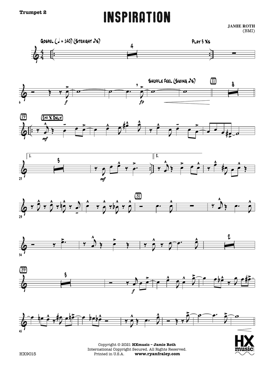 Inspiration: B-flat Trumpet 2 B-Flat Trumpet scores gallery preview page 1