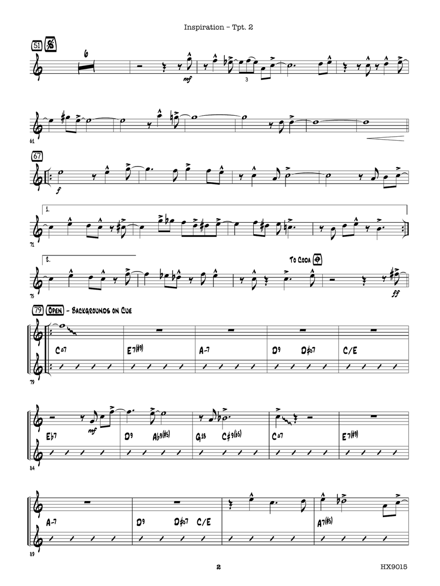 Inspiration: B-flat Trumpet 2 B-Flat Trumpet scores gallery preview page 2
