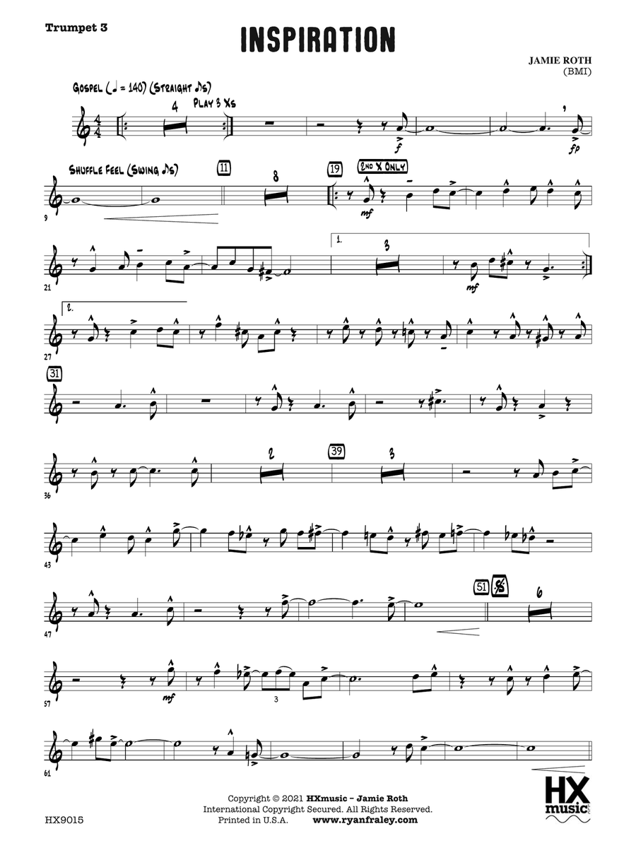 Inspiration: B-flat Trumpet 3 B-Flat Trumpet scores gallery preview page 1