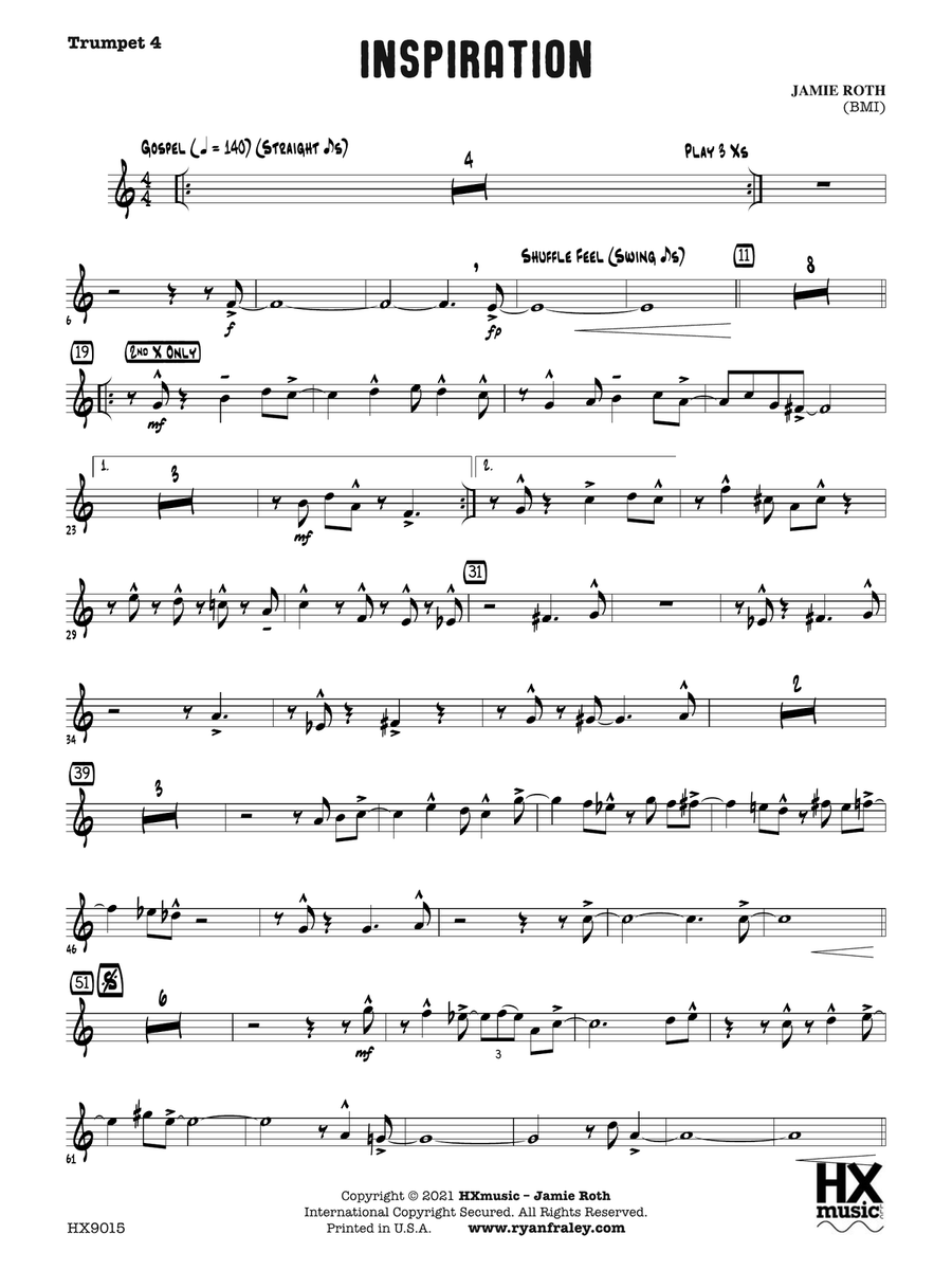 Inspiration: B-flat Trumpet 4 B-Flat Trumpet scores gallery preview page 1