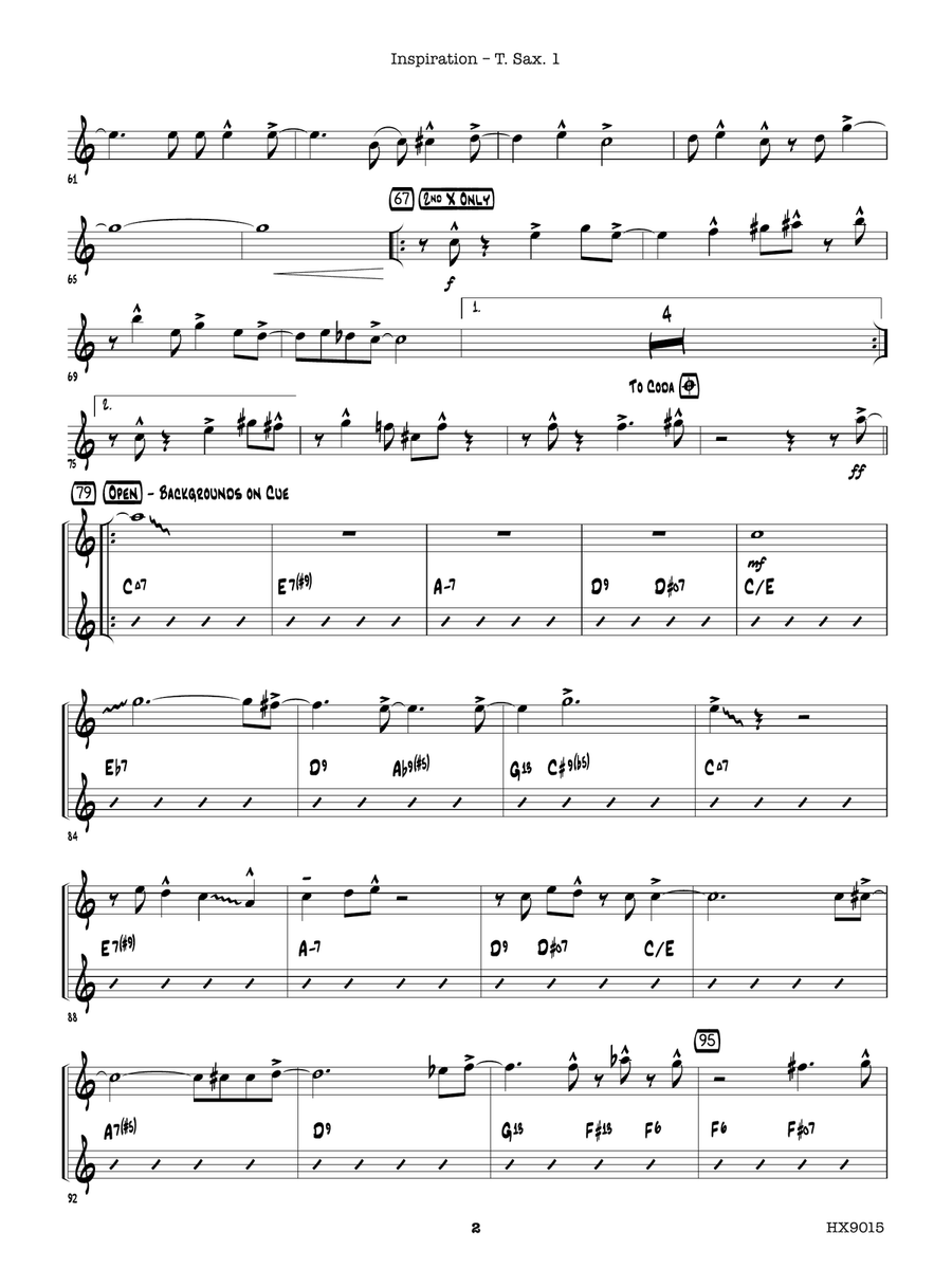 Inspiration: B-flat Tenor Saxophone 1 Tenor Saxophone scores gallery preview page 2