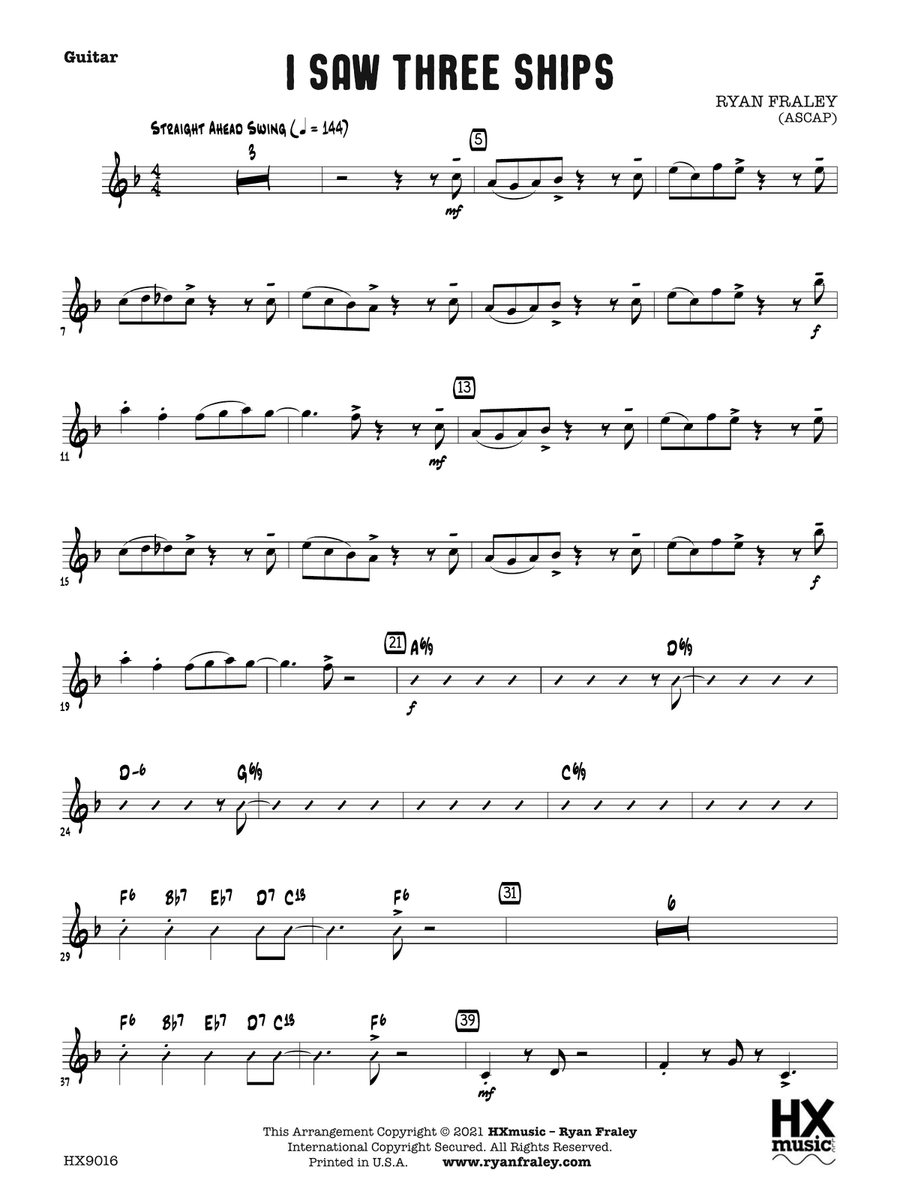 I Saw Three Ships: Guitar Electric Guitar scores gallery preview page 1