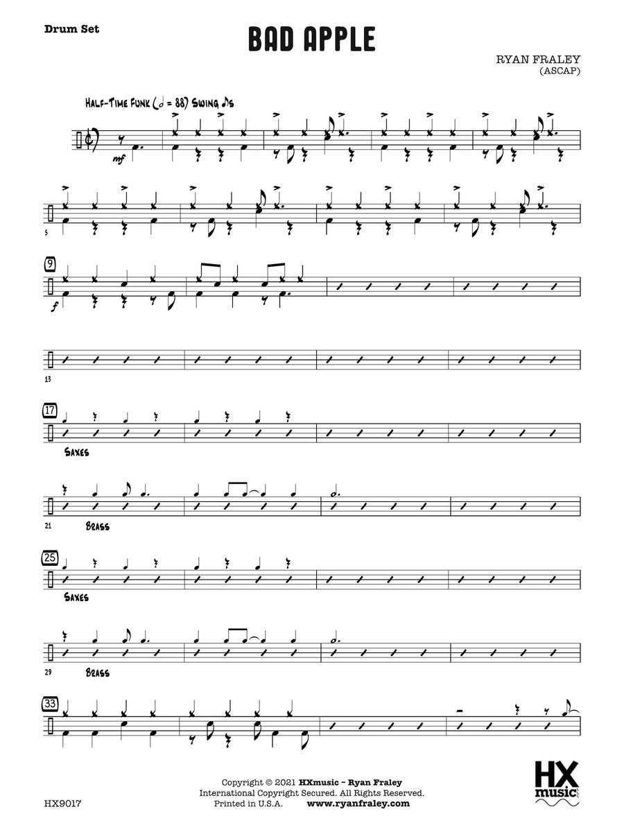 Bad Apple: Drum Set Bad Apple: Drum Set Drum Set scores gallery preview page 1