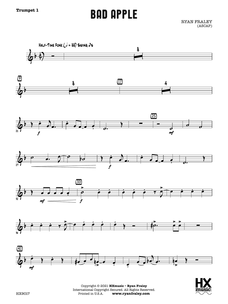 Bad Apple: B-flat Trumpet 1 B-Flat Trumpet scores gallery preview page 1