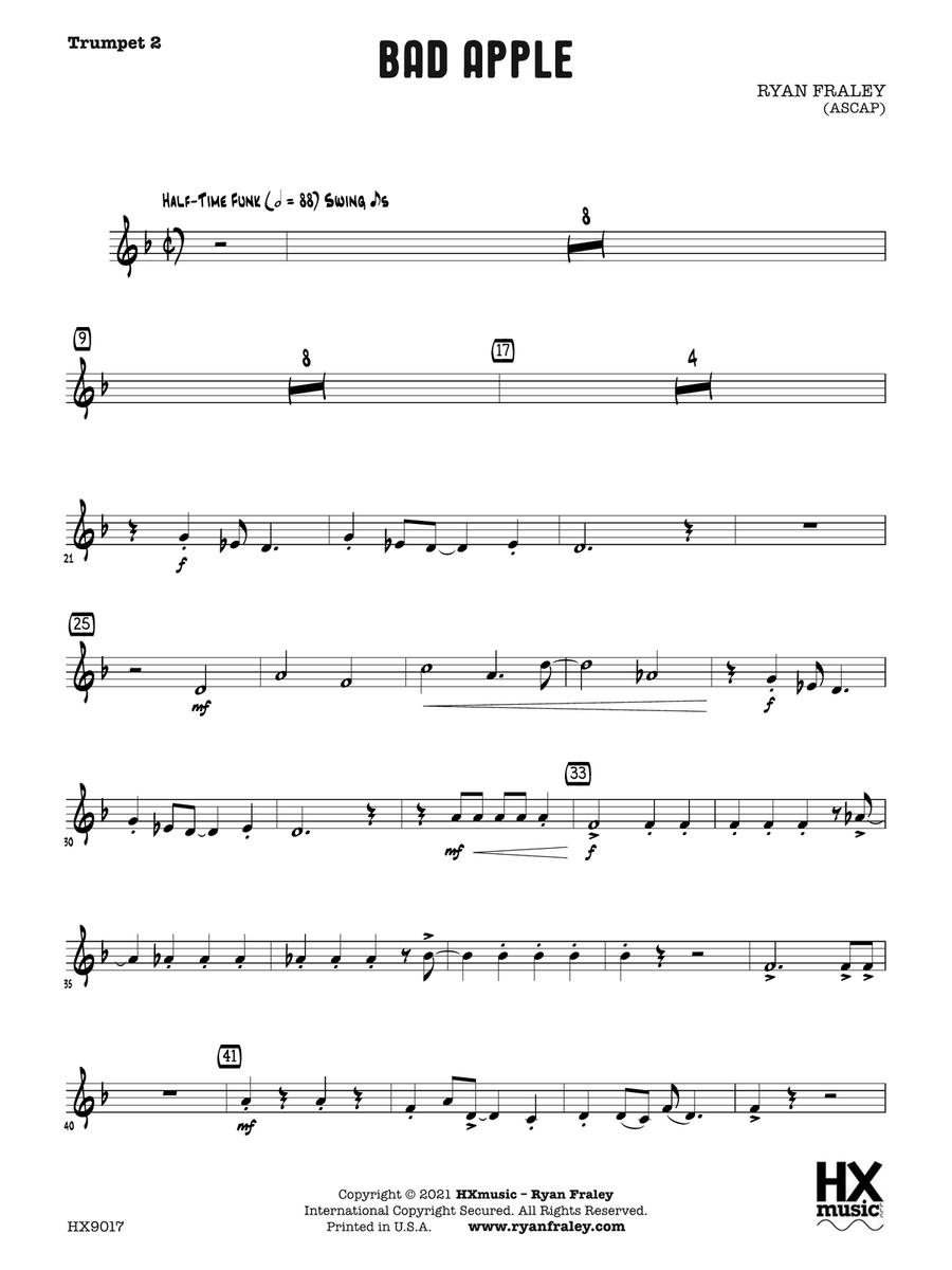 Bad Apple: B-flat Trumpet 2 B-Flat Trumpet scores gallery preview page 1