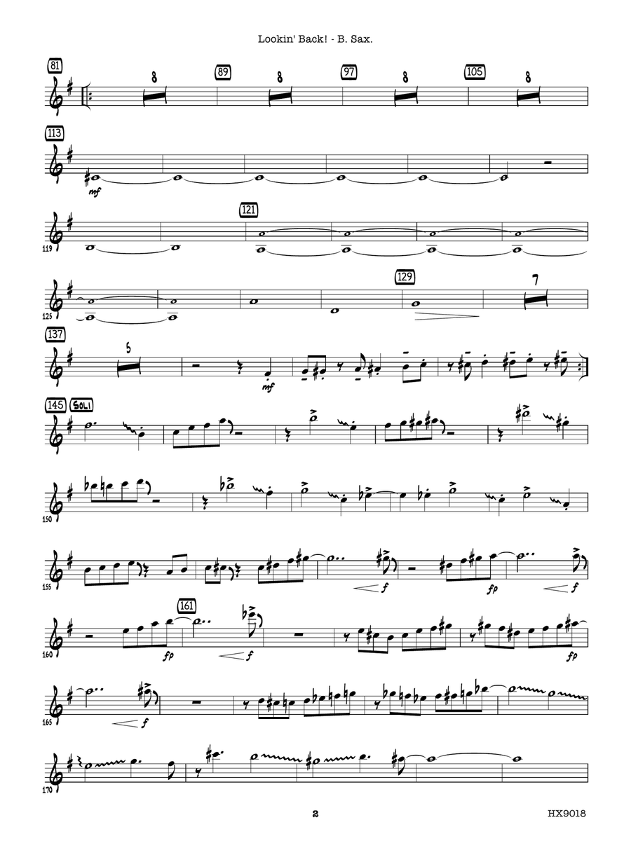 Lookin' Back!: E-flat Baritone Saxophone Baritone Saxophone scores gallery preview page 2