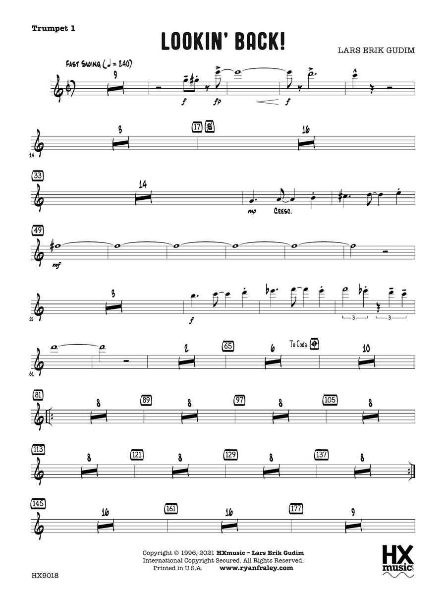 Lookin' Back!: B-flat Trumpet 1 B-Flat Trumpet scores gallery preview page 1