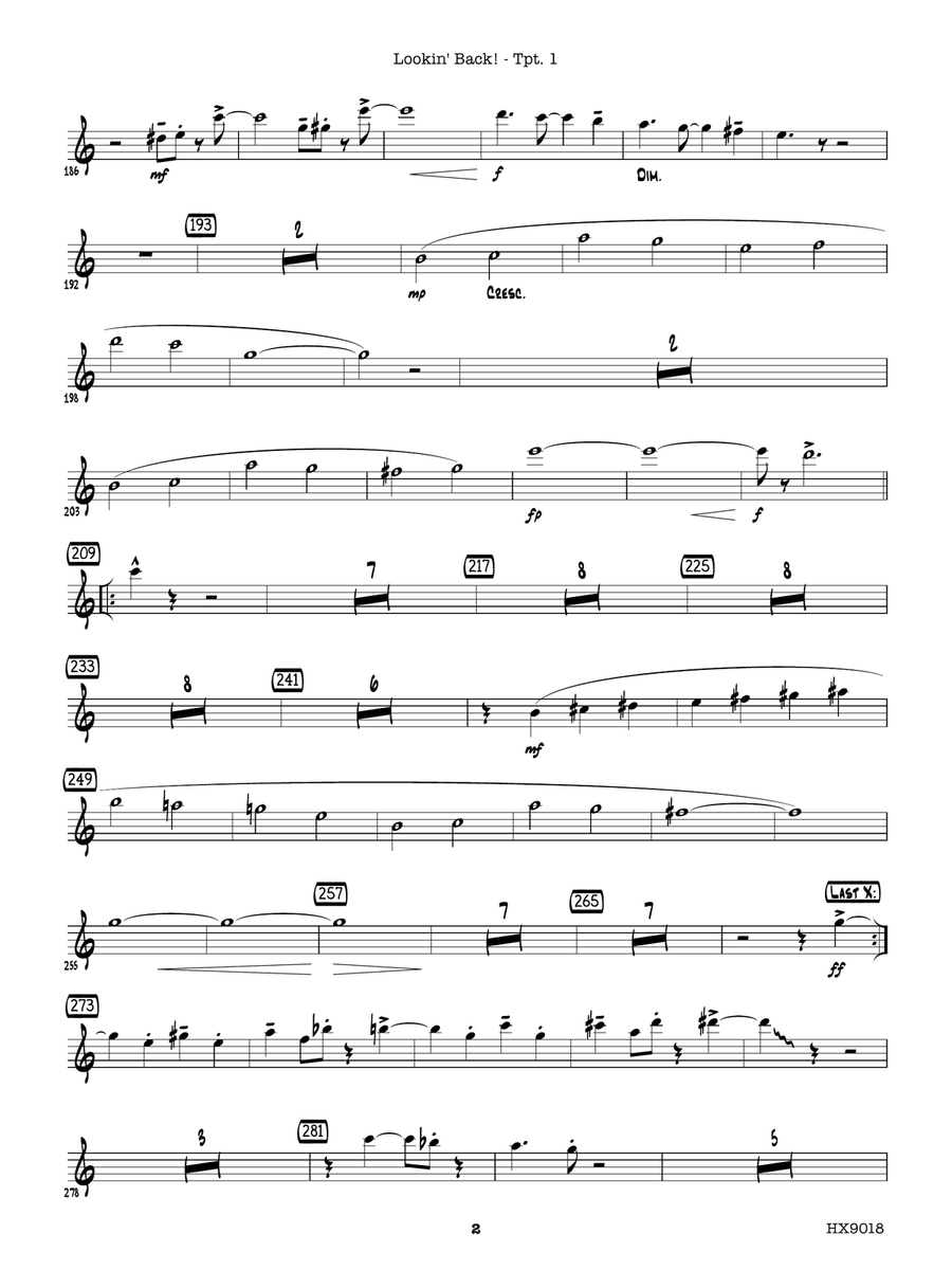 Lookin' Back!: B-flat Trumpet 1 B-Flat Trumpet scores gallery preview page 2