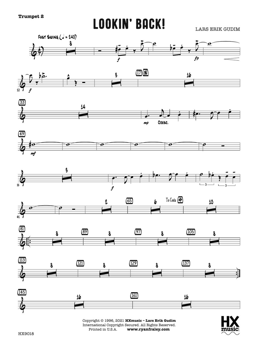Lookin' Back!: B-flat Trumpet 2 B-Flat Trumpet scores gallery preview page 1