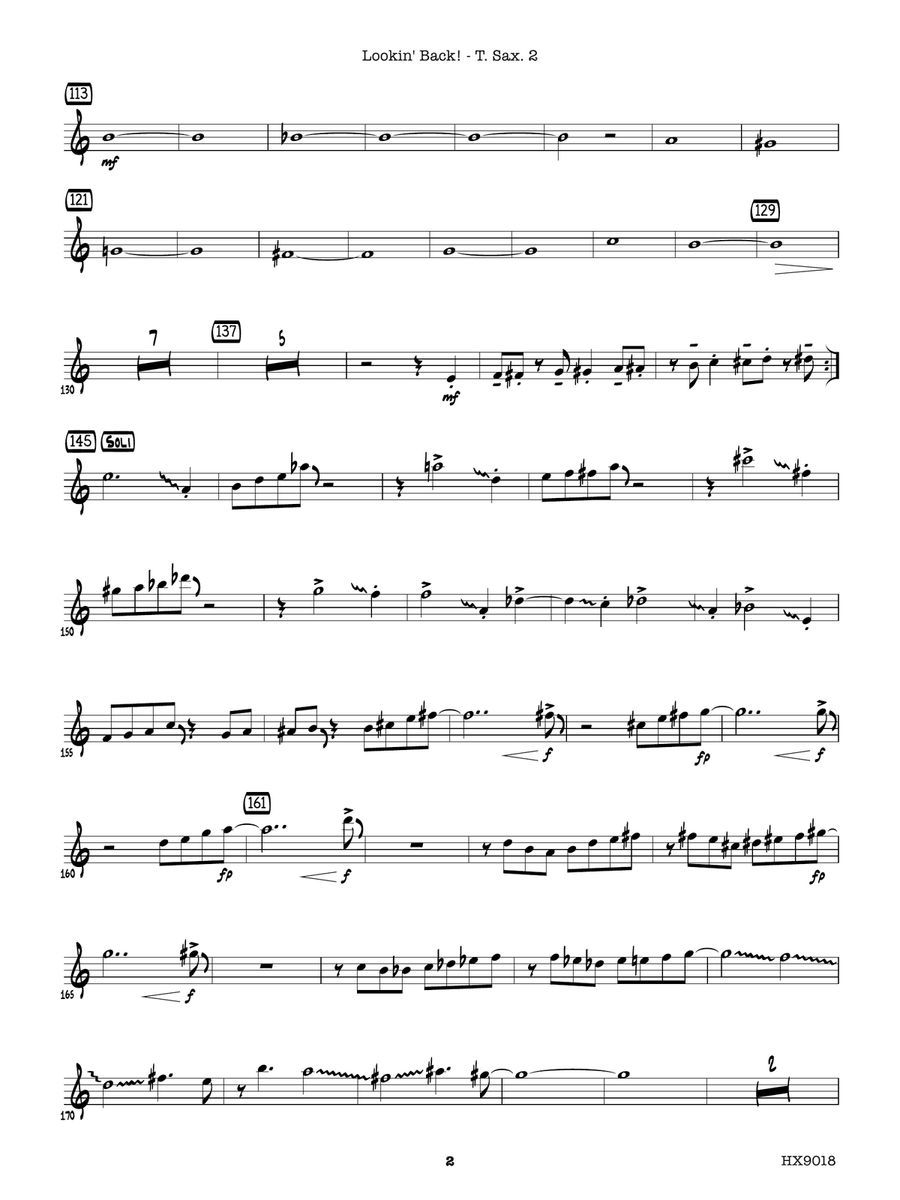 Lookin' Back!: B-flat Tenor Saxophone 2 Tenor Saxophone scores gallery preview page 2
