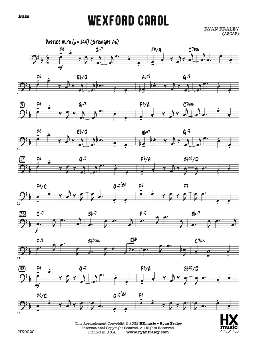 Wexford Carol: Bass Part scores gallery preview page 1