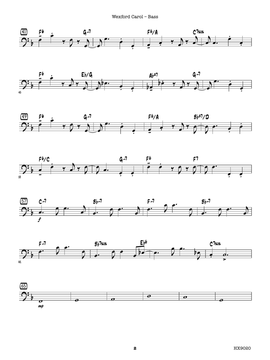 Wexford Carol: Bass Part scores gallery preview page 2