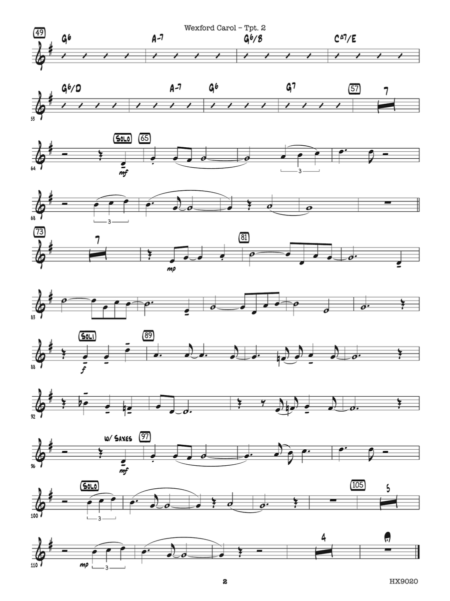 Wexford Carol: B-flat Trumpet 2 B-Flat Trumpet scores gallery preview page 2