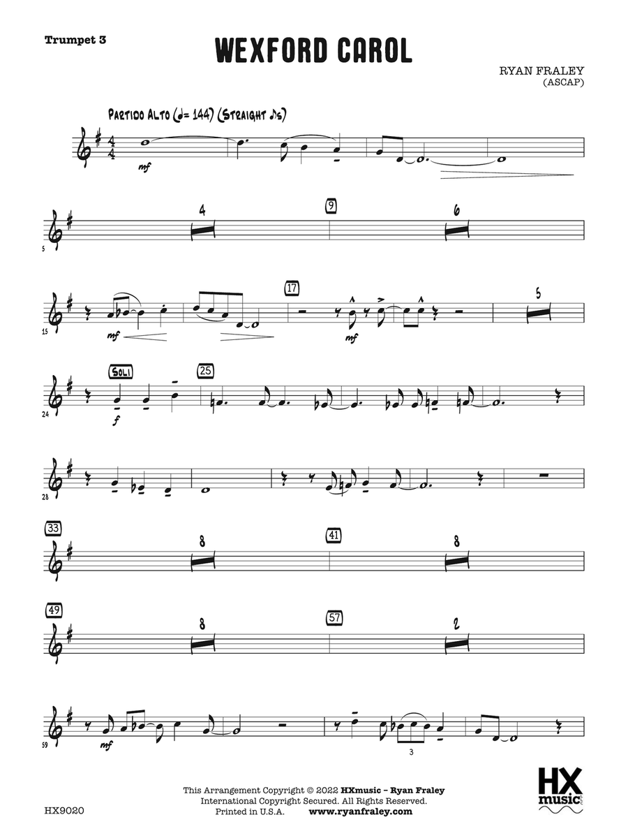 Wexford Carol: B-flat Trumpet 3 B-Flat Trumpet scores gallery preview page 1