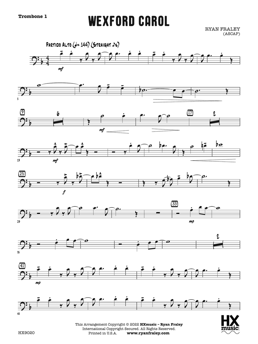 Wexford Carol: Trombone 1 Trombone scores gallery preview page 1