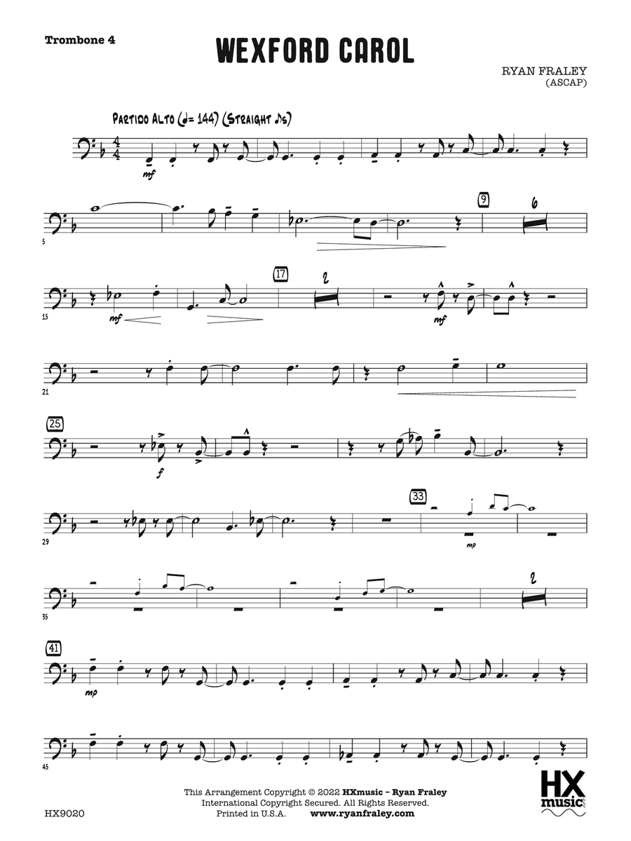 Wexford Carol: Trombone 4 Trombone scores gallery preview page 1