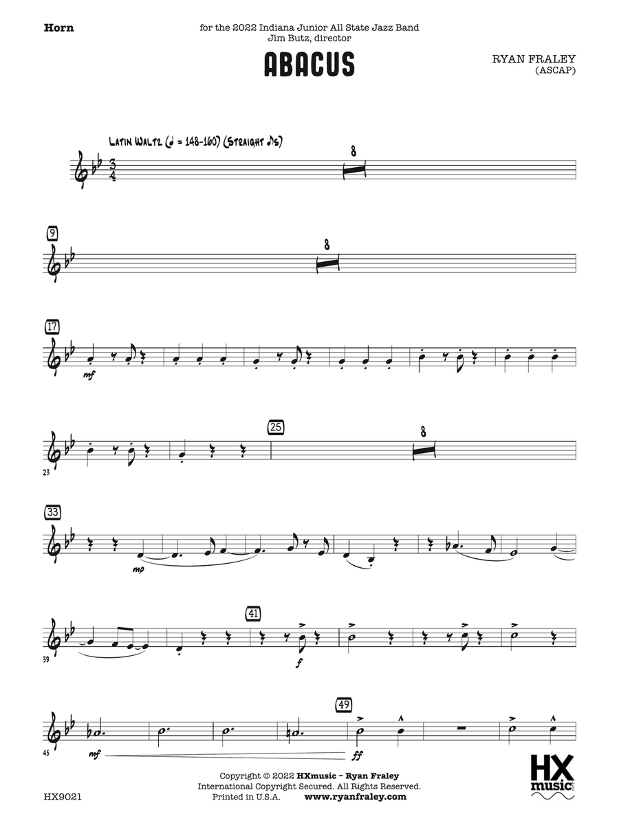 Abacus: F Horn Abacus: F Horn Horn scores gallery preview page 1