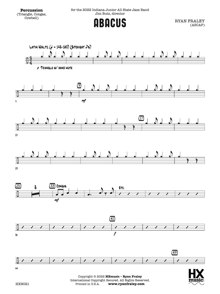 Abacus: Percussion Abacus: Percussion Percussion scores gallery preview page 1