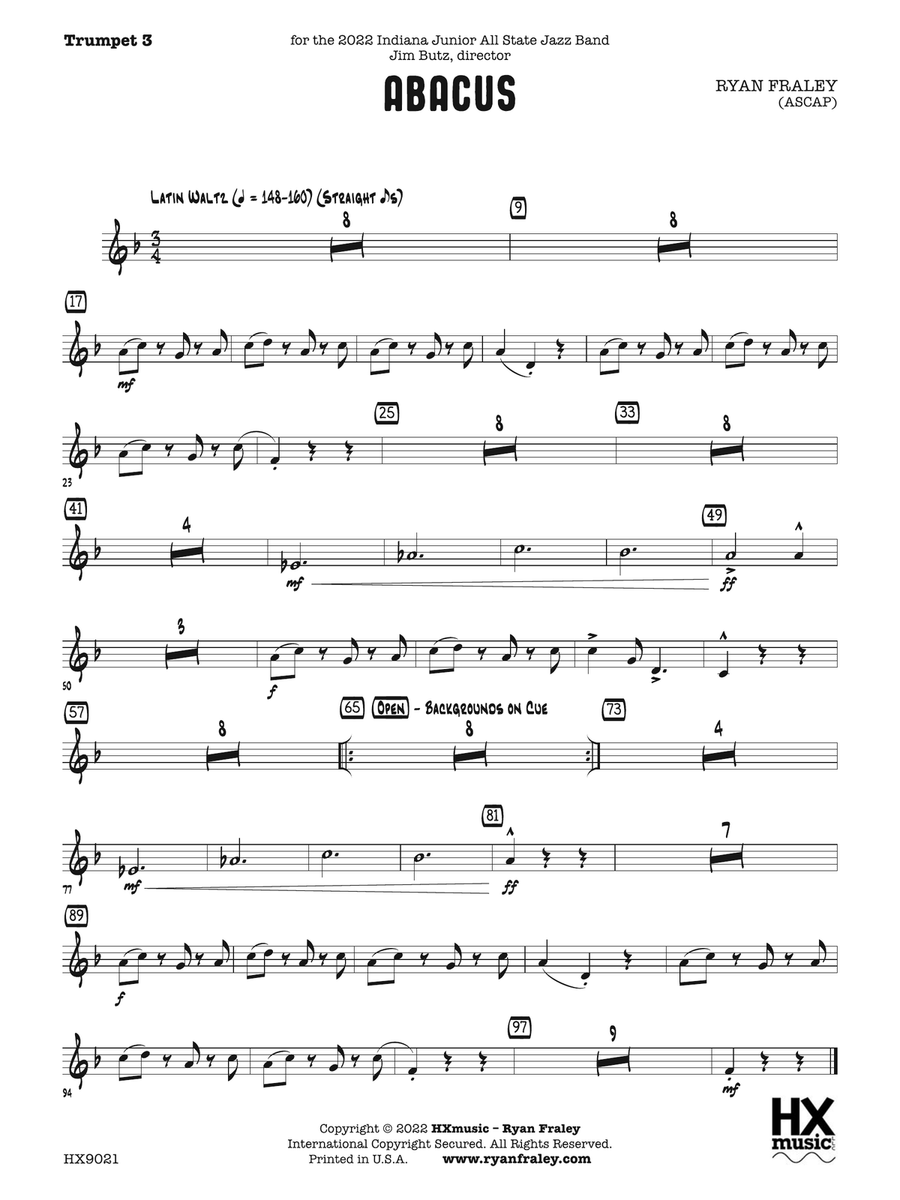 Abacus: B-flat Trumpet 3 Abacus: B-flat Trumpet 3 B-Flat Trumpet scores gallery preview page 1
