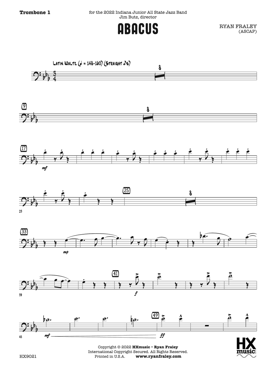 Abacus: Trombone 1 Abacus: Trombone 1 Trombone scores gallery preview page 1