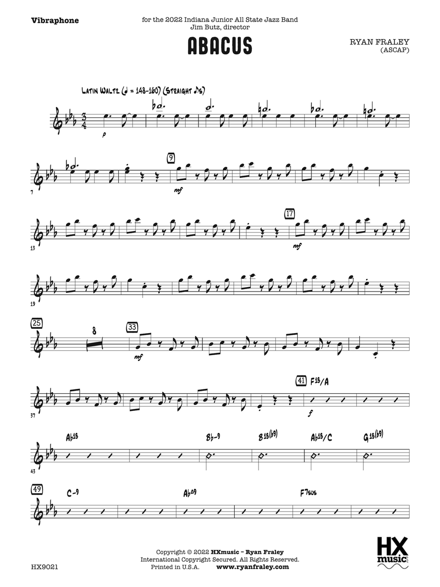 Abacus: Vibraphone Abacus: Vibraphone Vibraphone scores gallery preview page 1
