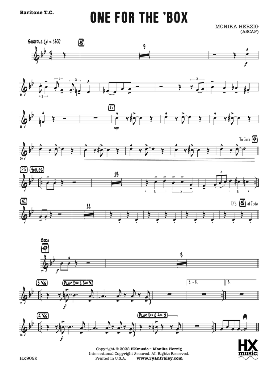 One for the 'Box: B-flat Baritone T.C. Baritone Horn TC scores gallery preview page 1