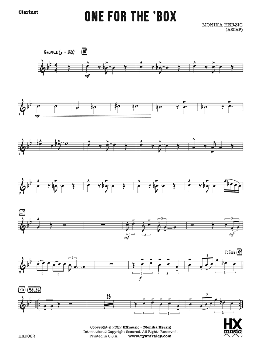 One for the 'Box: B-flat Clarinet B-Flat Clarinet scores gallery preview page 1