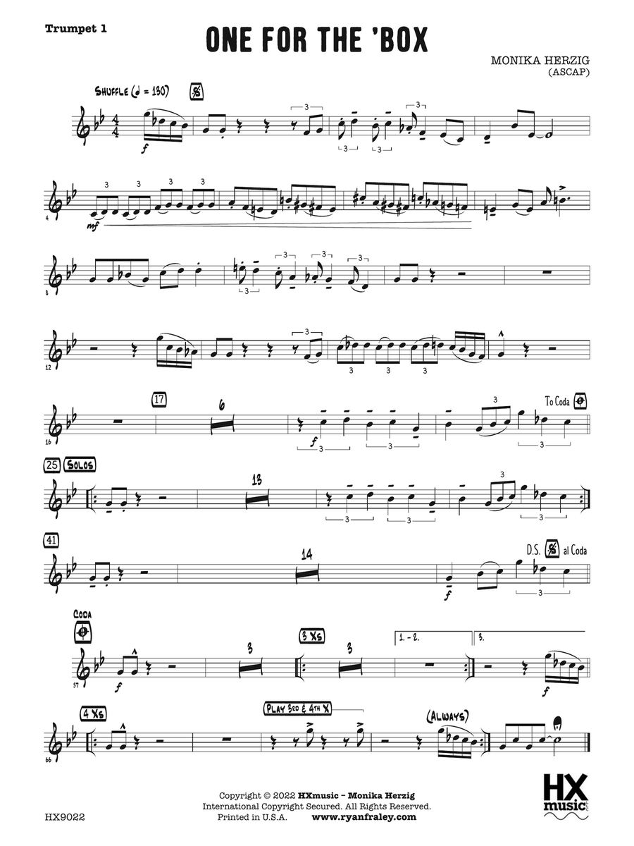 One for the 'Box: B-flat Trumpet 1 B-Flat Trumpet scores gallery preview page 1