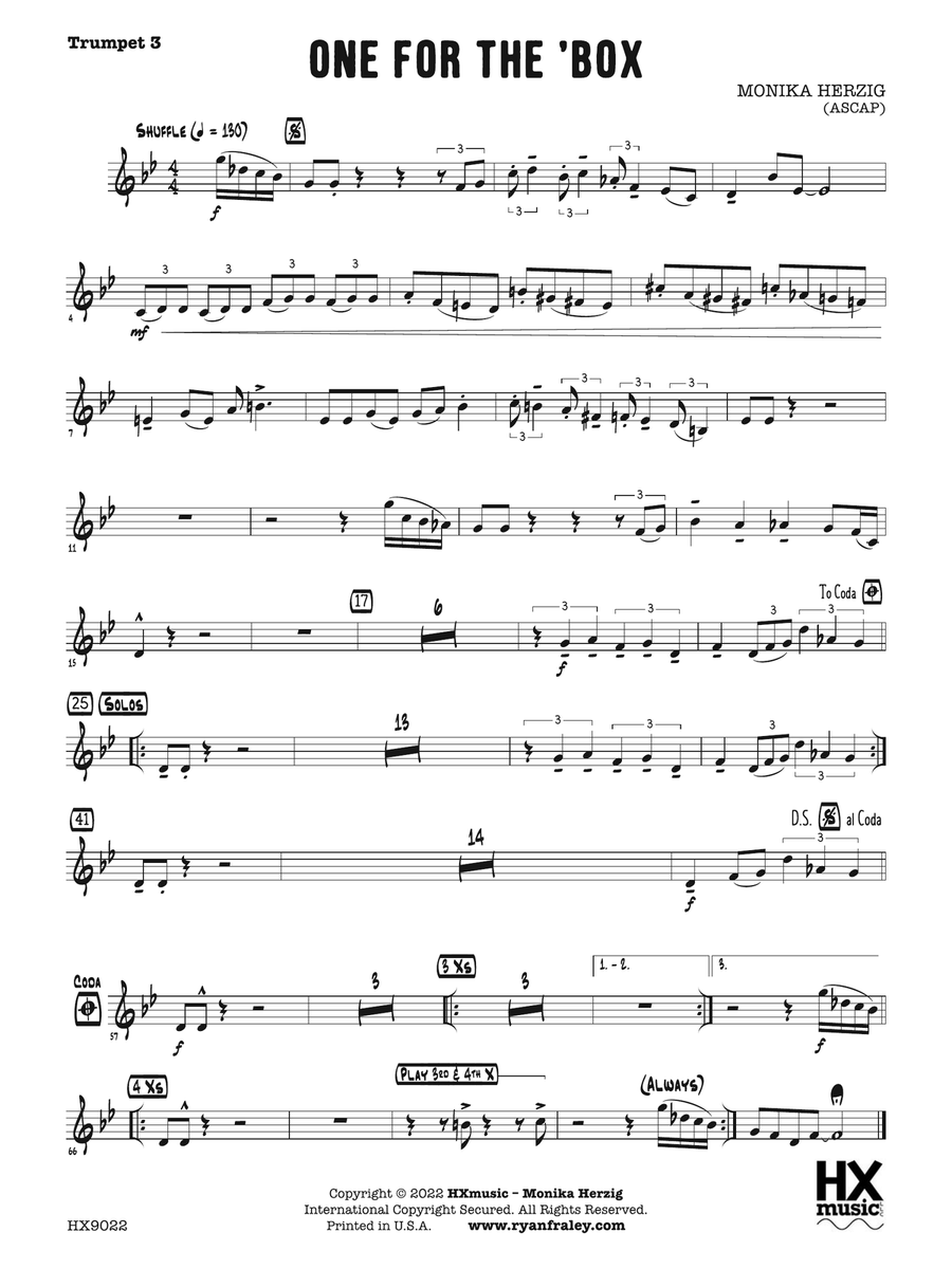 One for the 'Box: B-flat Trumpet 3 B-Flat Trumpet scores gallery preview page 1