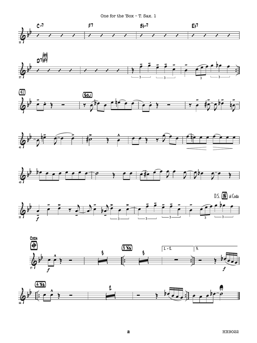 One for the 'Box: B-flat Tenor Saxophone 1 Tenor Saxophone scores gallery preview page 2